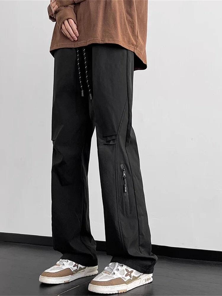 

Мужские повседневные брюки-карго American Sle свободного кроя, прямые, длинные, с боковой молнией, в стиле парашютиста, для весны и осени