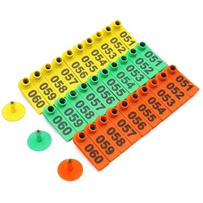 

100Pcs Sheep Ear Tag Signs with The Word Ear Laser Typing Copper Head Earrings Farm Livestock Sheep Ear Tags Identification Card