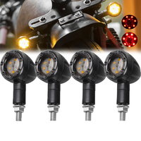 2/4Pcs Motorcycle LED Brake Light Tail Light Turn Signal Amber and Red Indicator Warning Signal Bulbs Lamps Motor Accessories
