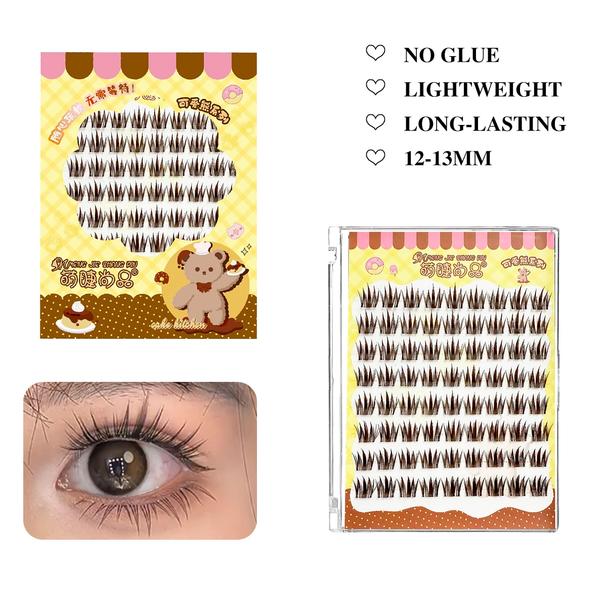 마그네틱 노 접착제 속눈썹 72클러스터 자연스러운 위스키 속눈썹 재사용 가능한 인조 속눈썹 푹신한 컬 초박형 초보자 용