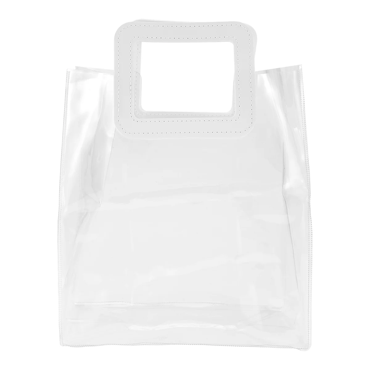 FZFZ 透明トートバッグ PVC プラスチックハンドキャリーゼリーバッグ ハンドギフトバッグ付き 花束包装トートバッグ (S)