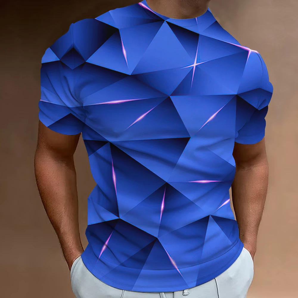 Camisetas con estampado de línea 3d para hombre, ropa de diseñador callejero de manga corta, Top de gran tamaño, ropa deportiva informal diaria