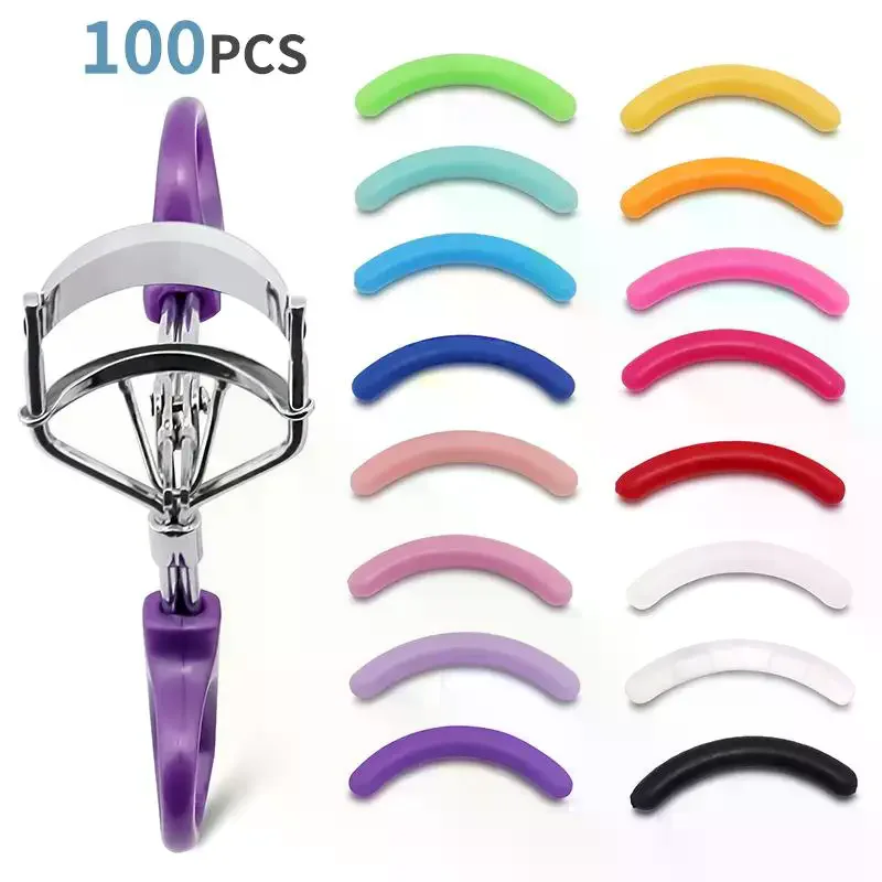 100 PCS Eyelash Curler Replacement Tool Hypoallergenic Silicone/Rubber Pads Universal Salon-Grade Anti-Slip Design 100+ Uses