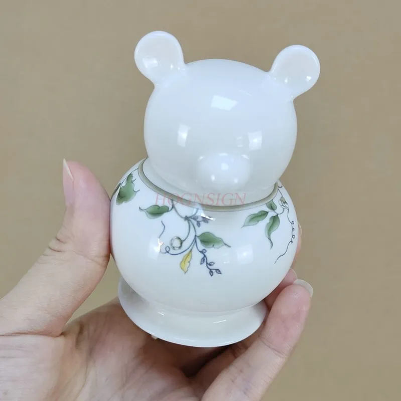 Домашний красочный костяной фарфор знак зуба медведя клетка коробка керамическая модная зубочистка высококачественная милая орнамент Фото №6
