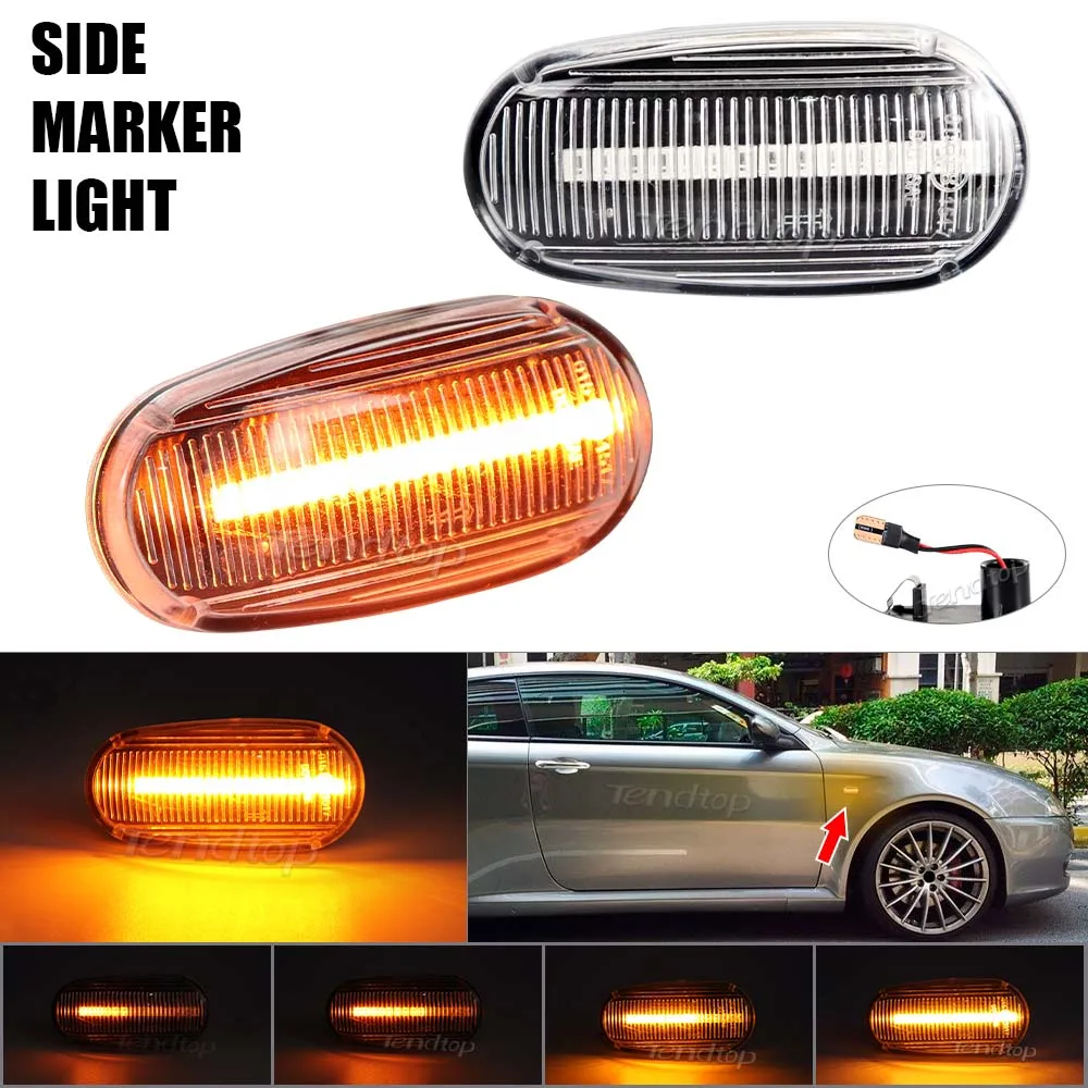 Dynamic LED Side Marker Lights 12V Flowing Turn Signal Light Blinker For Alfa Romeo 147 GT MiTo FIAT Bravo II Hatchback