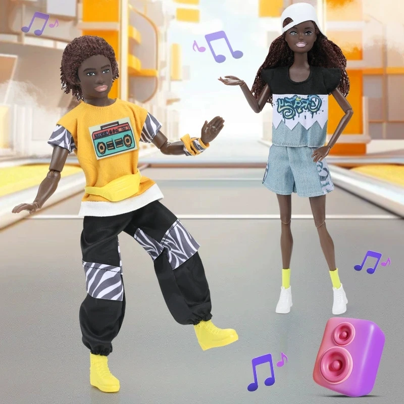1/6 amante conjunto bonecas pretas corpo 30cm feminino masculino figura roupas esportivas jogo menino meninas boneca acessórios para crianças diy presente de aniversário