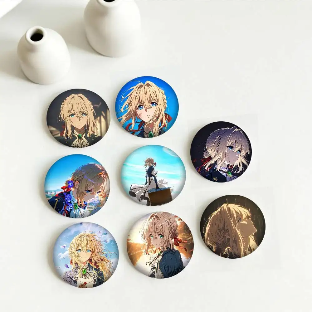 A-Anime Violet Evergarden 25mm 32mm 44mm 58mm 75mm Brooches Badges Pins for Accessories Gift