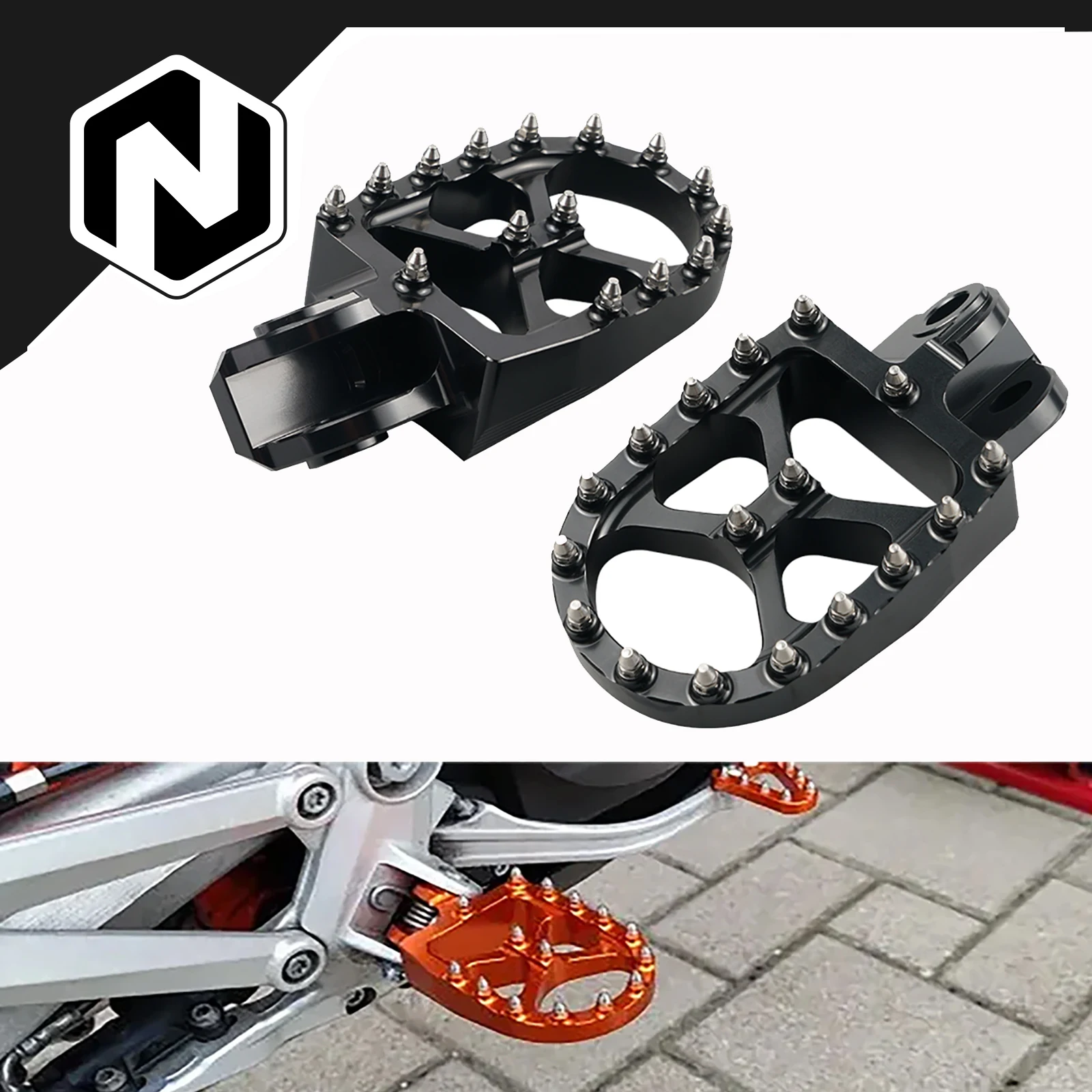 Nicecnc para ktm exc excf 300 125 250 350 450 530 525 400 500 1998-2016 690 enduro smc r 2008-2024 apoios para os pés pegs pedal