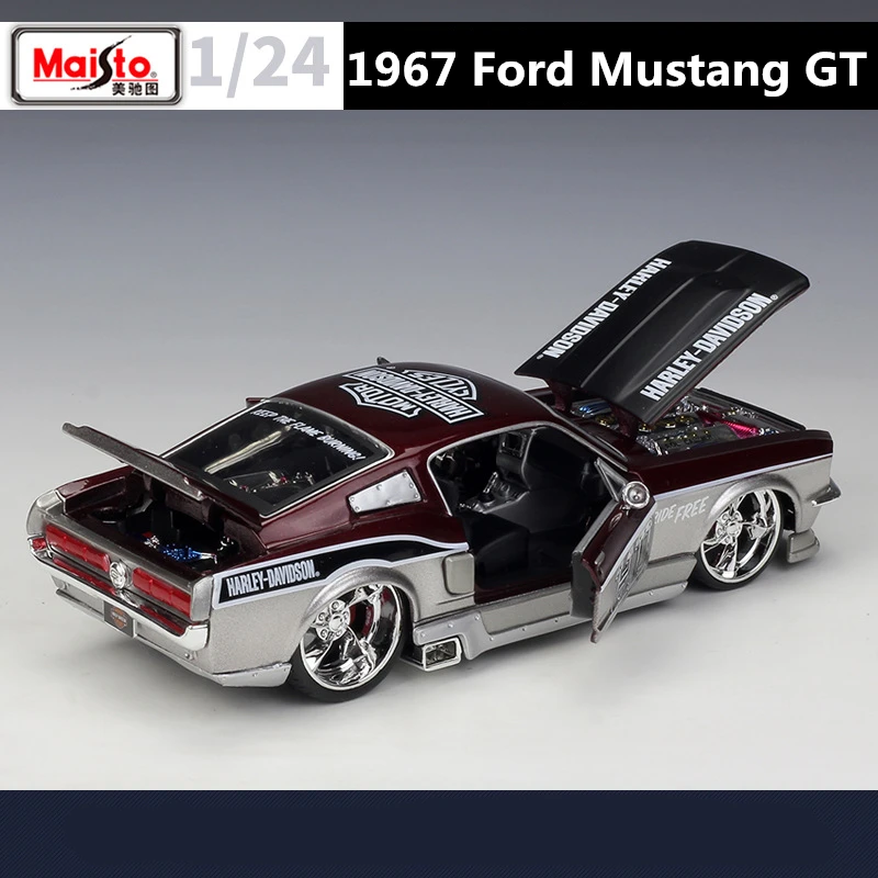 Maisto 1:24 1967 Ford Mustang GT Modified Alloy Car Model Diecast Metal Toy Sports Car Model Simulation Collection Children Gift