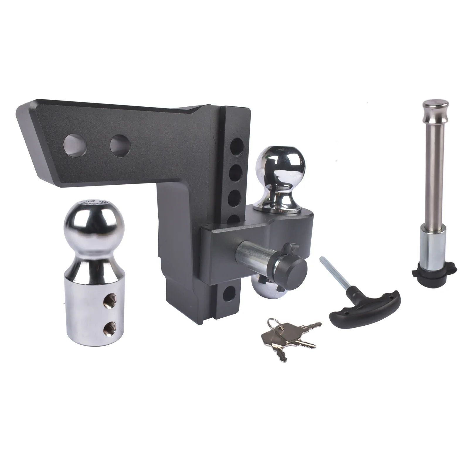 وصلة مقطورة سوداء قابلة للتعديل AP03 تناسب جهاز استقبال مقاس 2.5 بوصة |   وصلة قطرة ألومنيوم شديدة التحمل مقاس 6 بوصات |   18500 رطل GTW