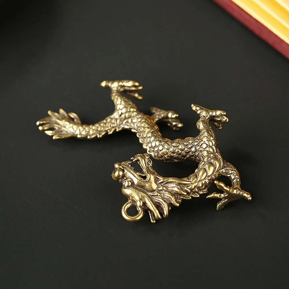 

2 pcs Pure Brass Key Ring Pendants Car Key Hangings Creative Bag Accessories Decorative Dragon Pendant Charms Keychain Hanging