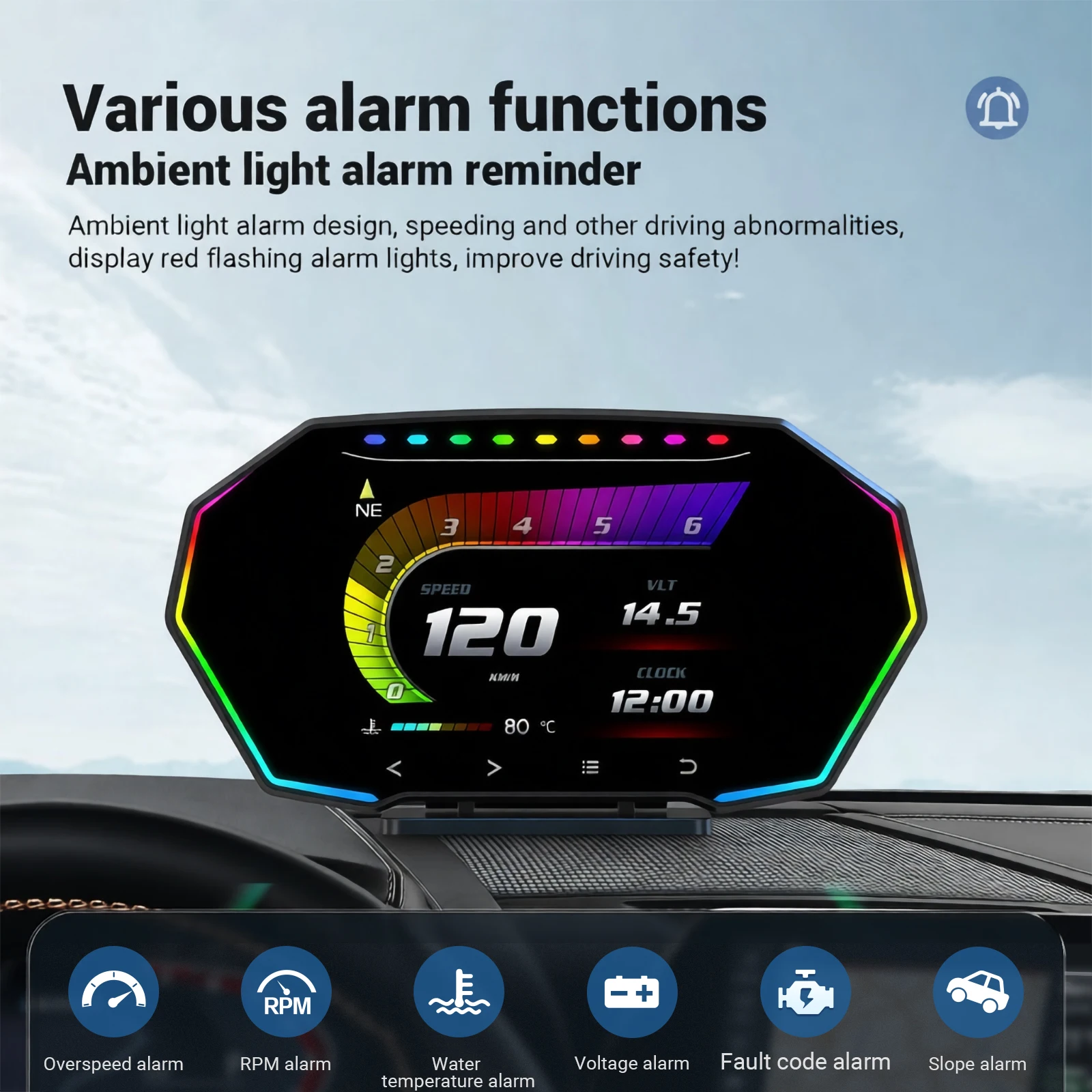 

F11 OBD2+GPS HUD Car Head Up Display Multi-function Intelligent Car System Speed Meter Digital Screen Inclinometro 4x4 Off Road