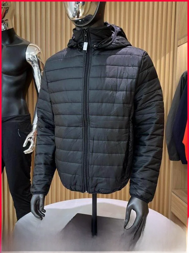 

Легкая хлопковая куртка с капюшоном для мужчин, очень теплая, со съемным капюшоном, повседневная, модная, с полиэстеровым наполнителем, длинными рукавами, на молнии