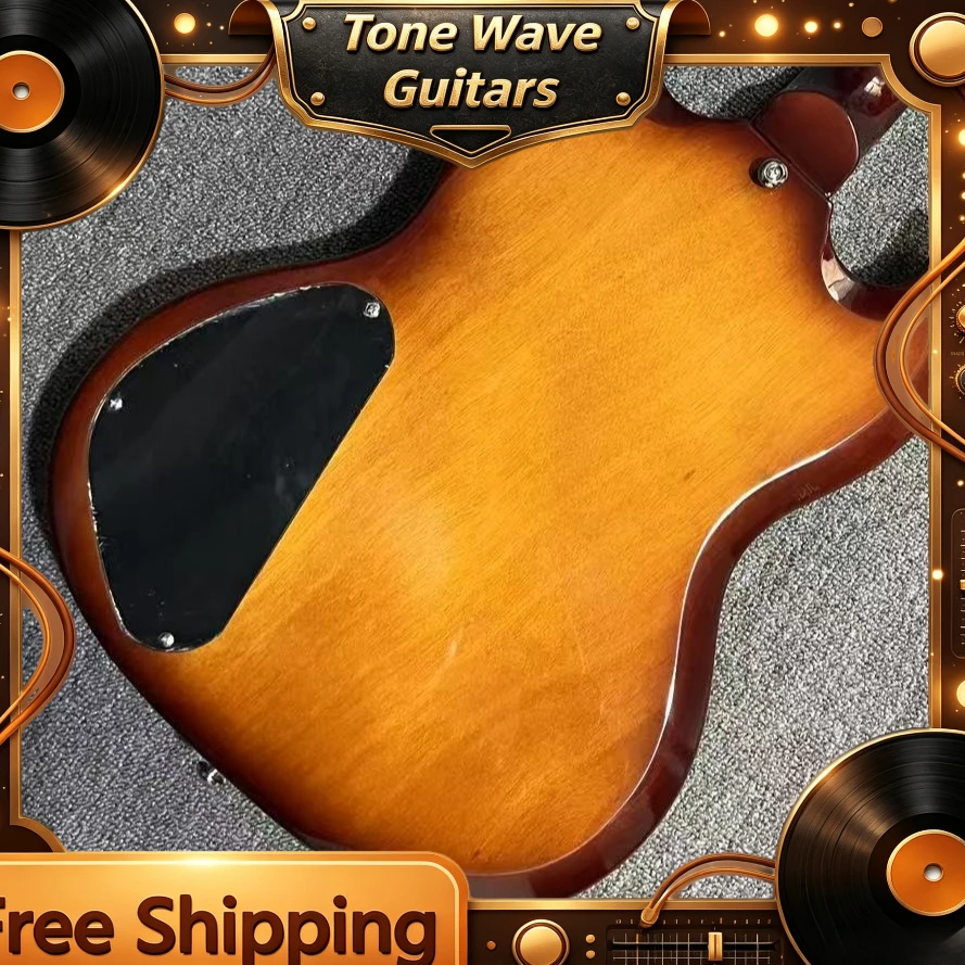 SGT Electric Guitar Brown Gradient Black Protective Plate Demon Double Missing Corner Solid Body Shell Taste Delivery Included