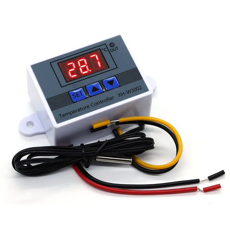 XH-W3002 220V /12V Digital LED Temperature Controller 10A Thermostat Control Switch Probe with waterproof sensor W3002