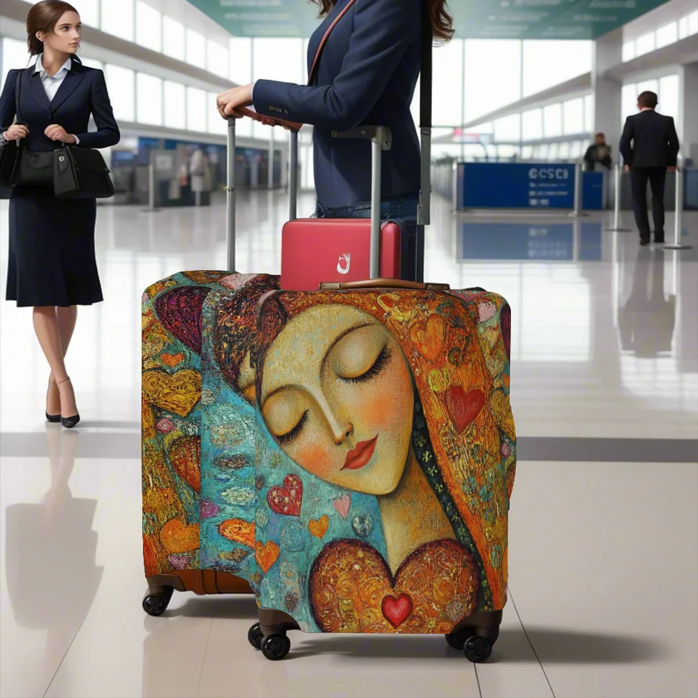 

1 piece graffiti-style printed luggage cover washable travel essential luggage case