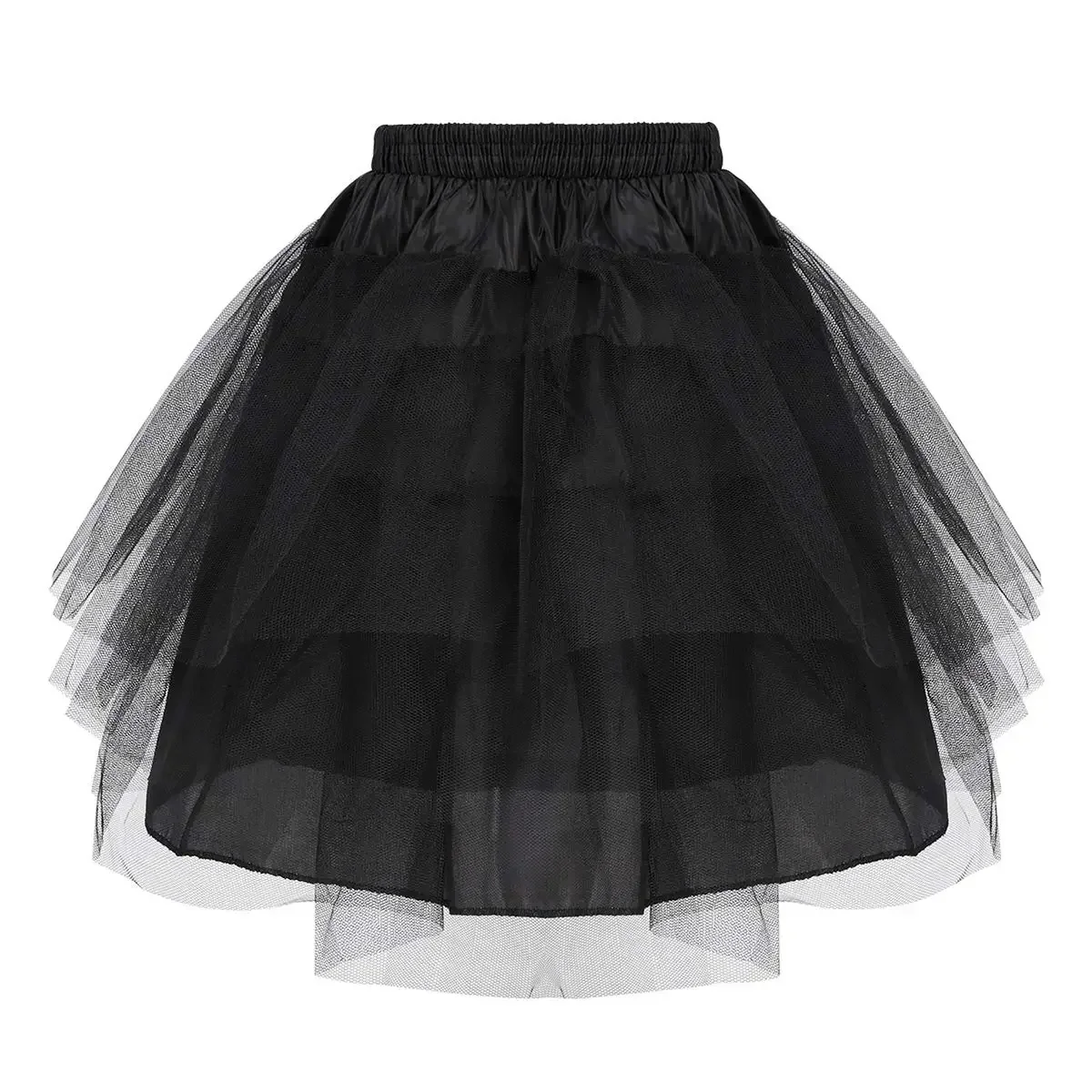 Kids Hoopless 3 Layers Net Petticoat Fluffy Crinoline Slip Underskirt Wedding Bridesmaid Flower Girl Dress