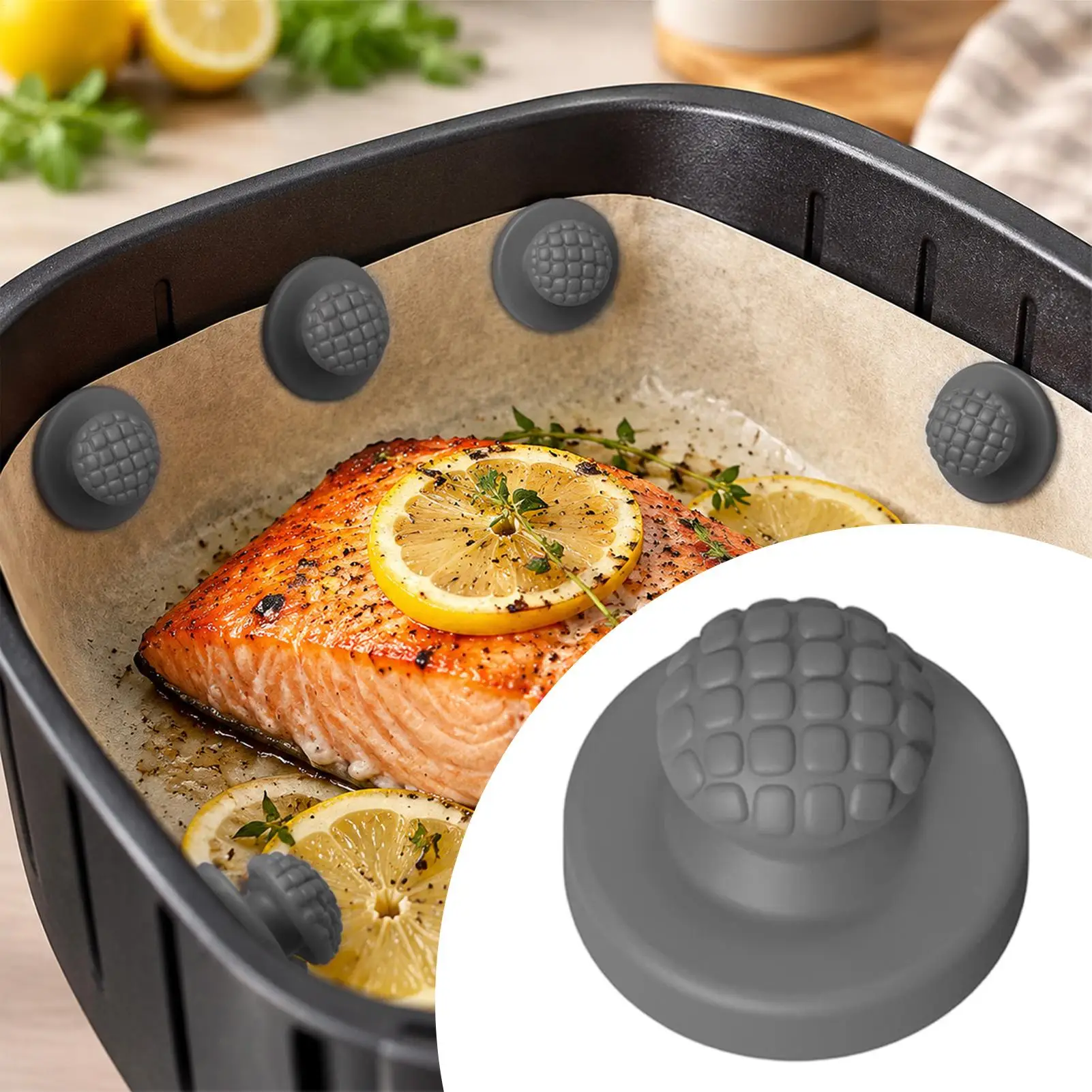 Silicone Air Fryer Magnets 8 Piece Silicone Reusable Clip 240 Degrees Celsius Heat Resistant Parchment Paper Liner Magnetic