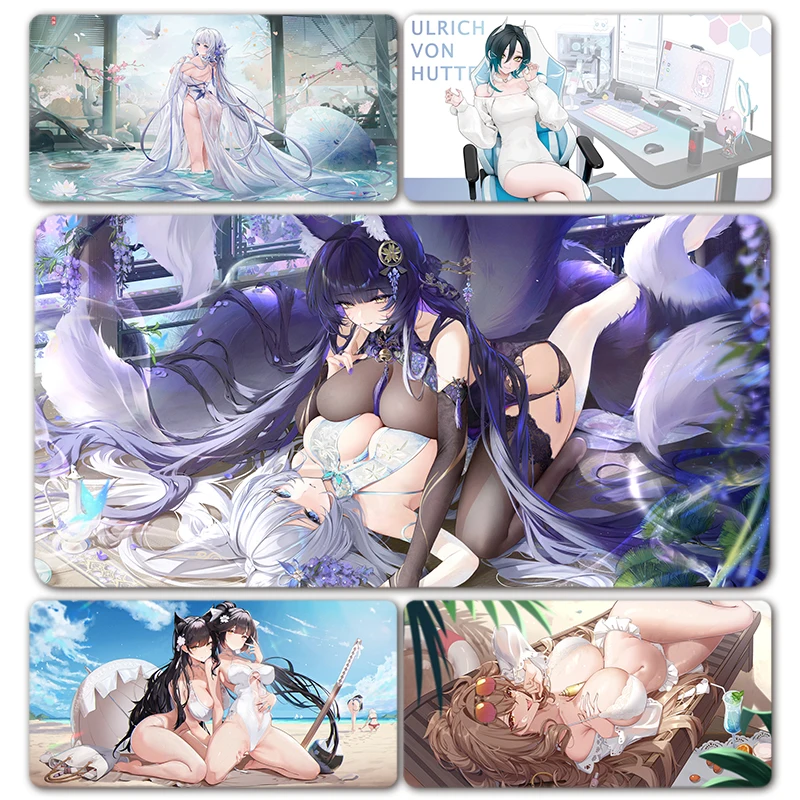 

Anime Sexy Girls Azur Lane Musashi Shinano Hot Woman Bikini Characters Cheshire Mouse Pad Mousepad XXL Keyboard Desk Mat