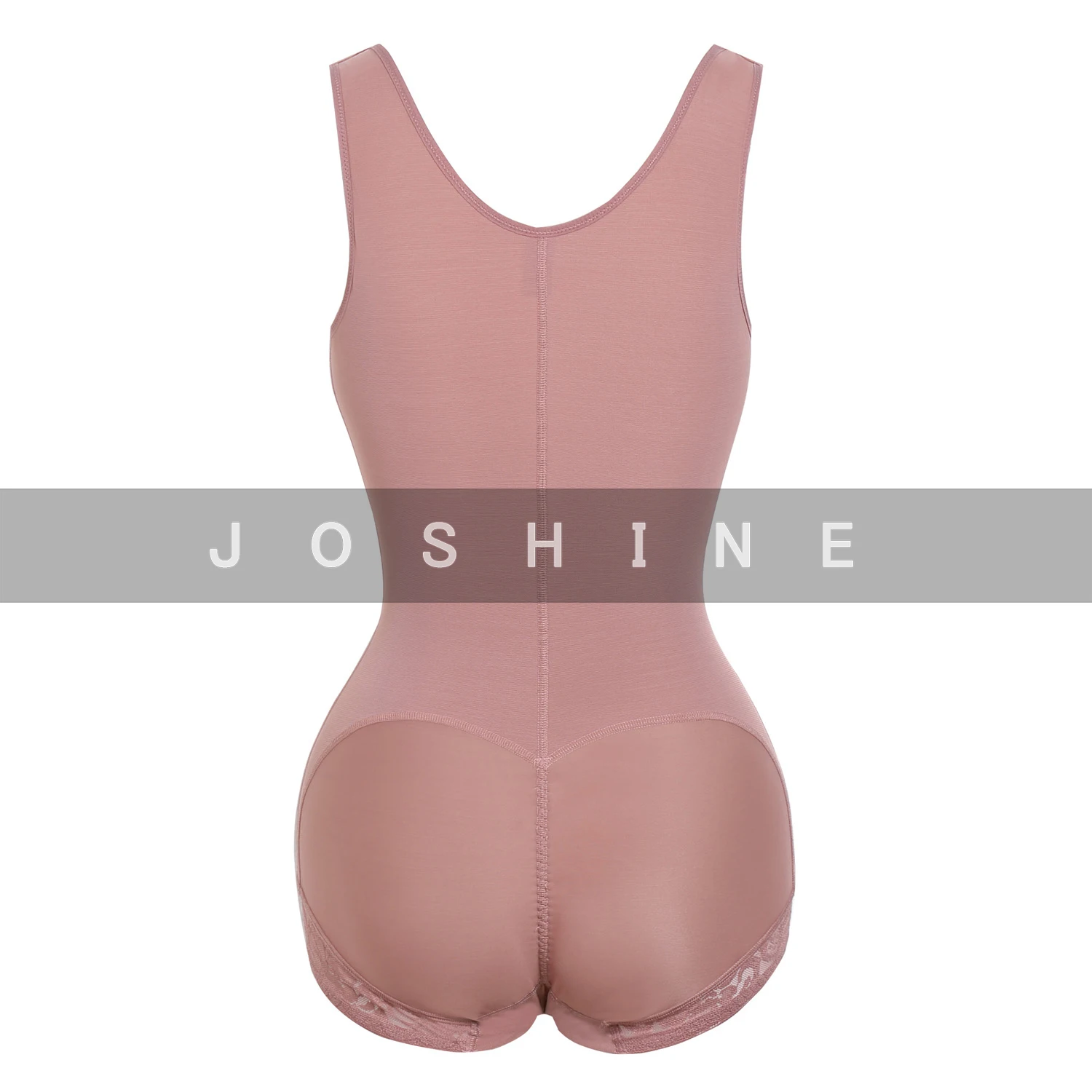 Short One-Piece Eye N Hook Shapewear Wide Straps Tummy Control Fajas Butt-Lifting Slimming Bodysuit For Women