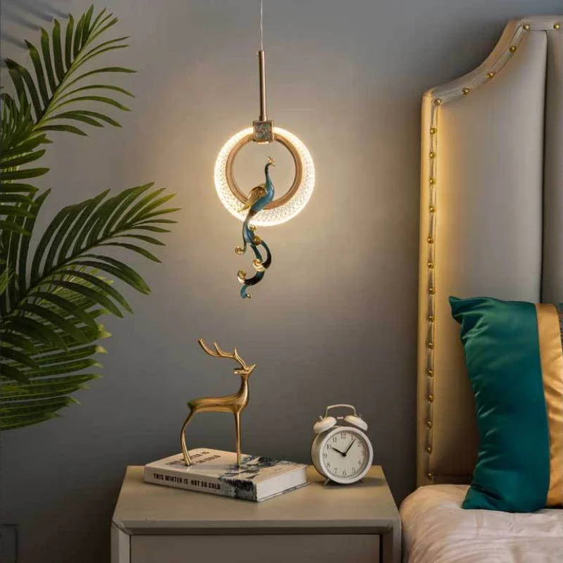 Creative Bedroom Lighting Pendant Lights Phoenix Table Lamp Background Pendant Light Dining Room Kitchen Home Decoration Fixture