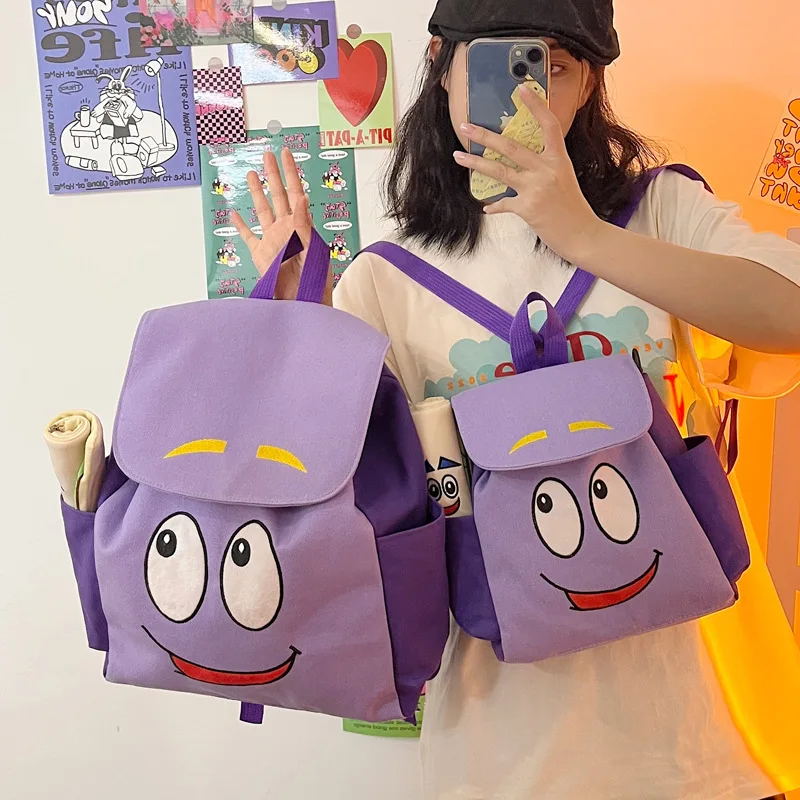 Disney Dora The Explorer tas punggung kartun baru kapasitas besar Kawaii tas selempang pelajar A4 tas sekolah ransel hadiah anak-anak