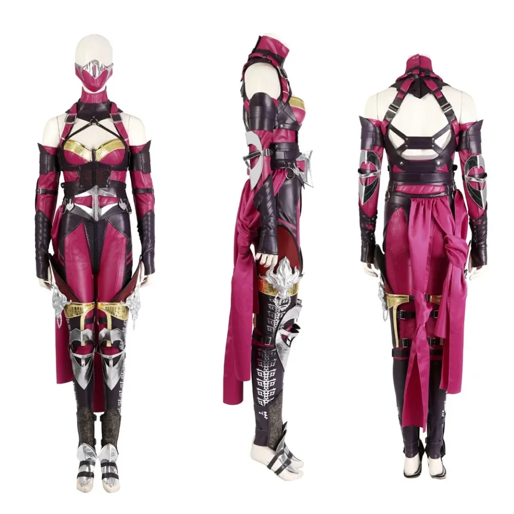 Game Combat Cosplay Disguise Mileena Cosplay Costume and Accessories Sexy Woman Fancy Dress Outfit Custom Size