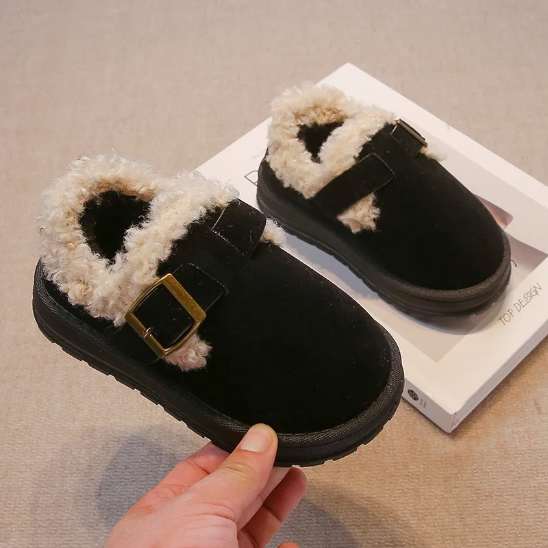 Winter Children Shoes Luxury Girls Boots Fashion Warm Flat Heels Kids Cotton Shoes Casual Plush Shorts Boots for Girl