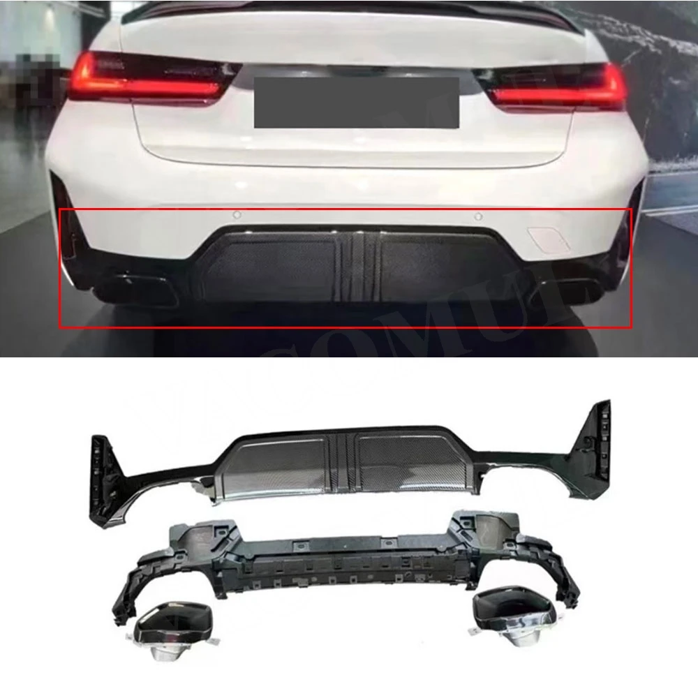 

VACOMUL Car Rear Bumper Body Kit Rear Diffuser Lip Spoiler Exhaust Pipe For BMW 3 Series G20 G28 LCI 2023 + Car Bodykit