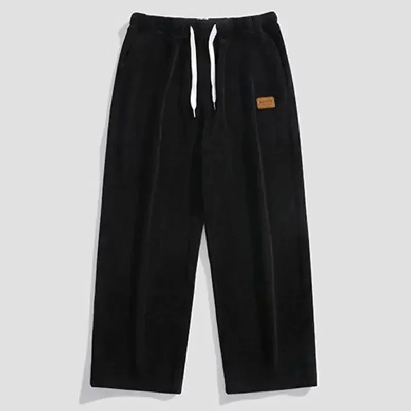 Y2k Korean Men Basic Blank Solid Baggy Joggers Running Sports Pants Trousers Casual Grey Jogging Pants for Men Drawstring Pants