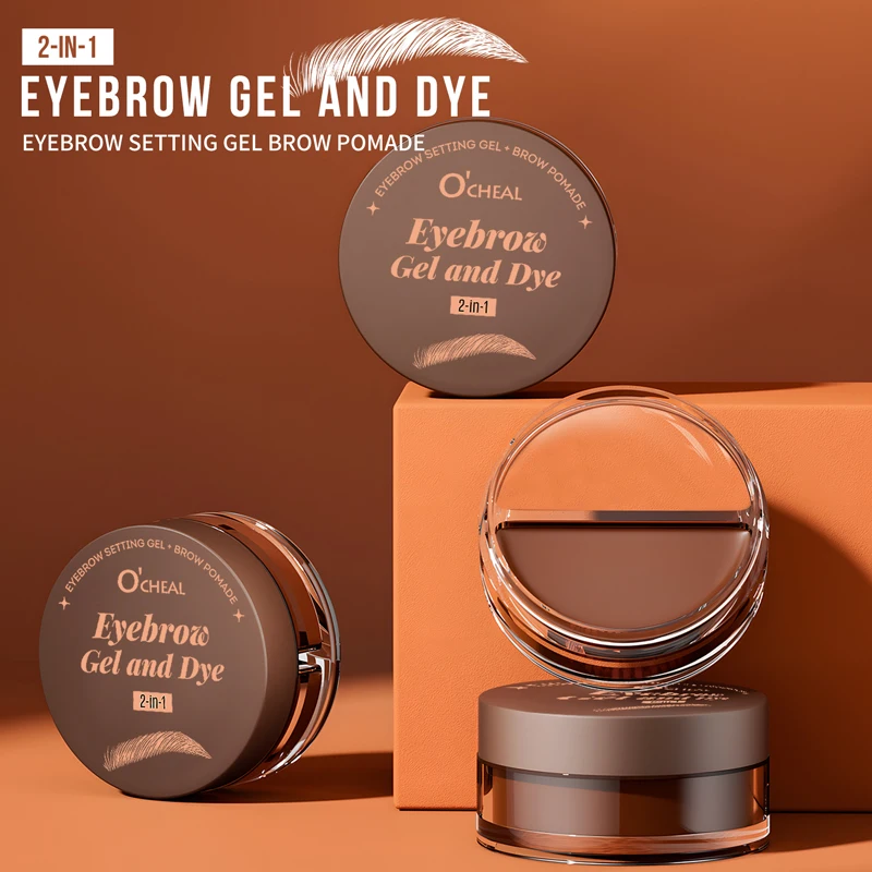 2-in-1-Augenbrauenfarbstoff + Styling-Augenbrauengel, wasserfest, bruchsicher, langanhaltende Make-up-Effekt, um eine natürliche Augenbrauenform zu schaffen
