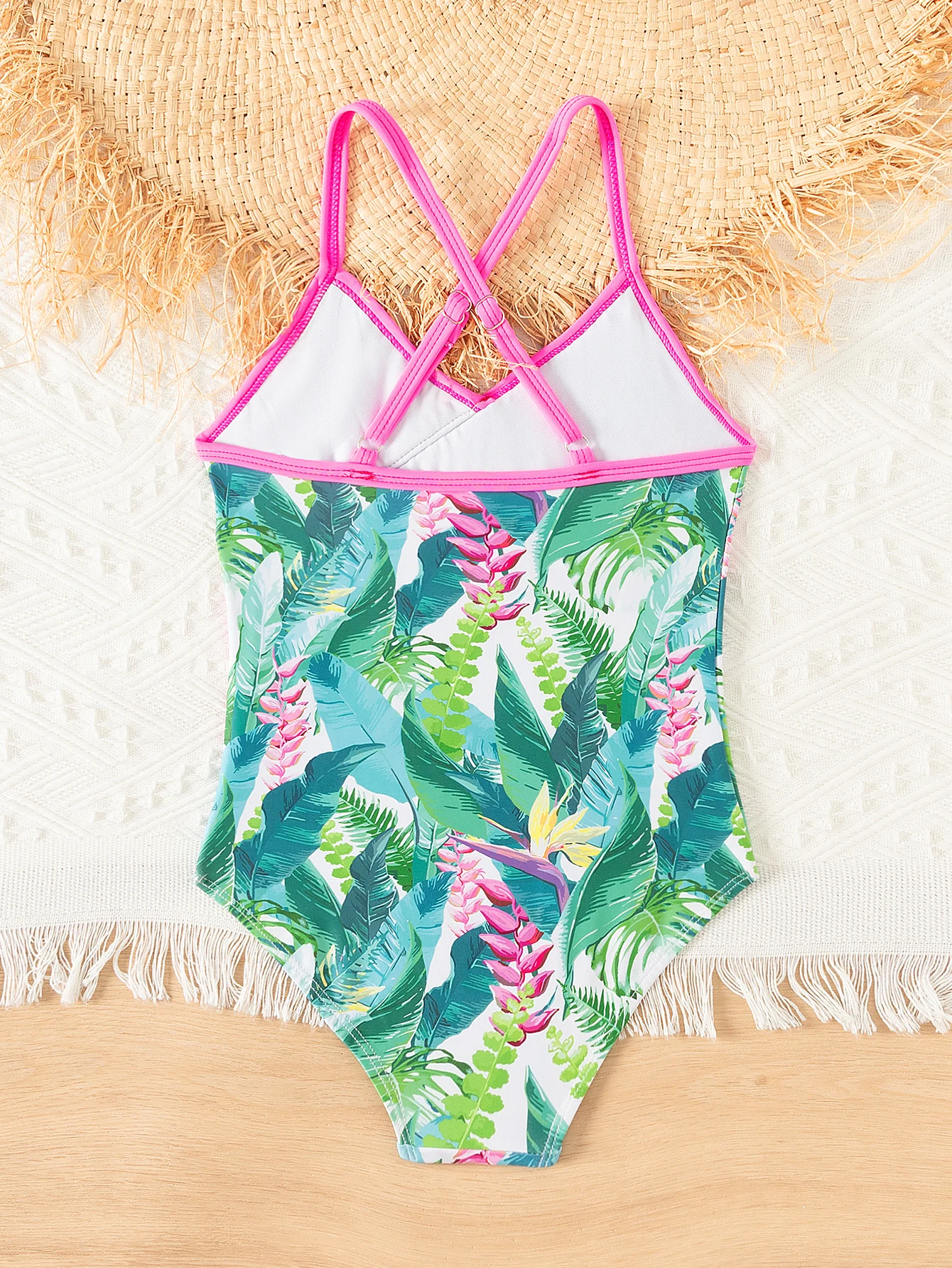 Girls Kids Teen Flamingo Graphic 3 Layer Ruffle One Piece Swimsuit Summer Surf Child Girls Swimwear Beach Clothes Bathing Suit