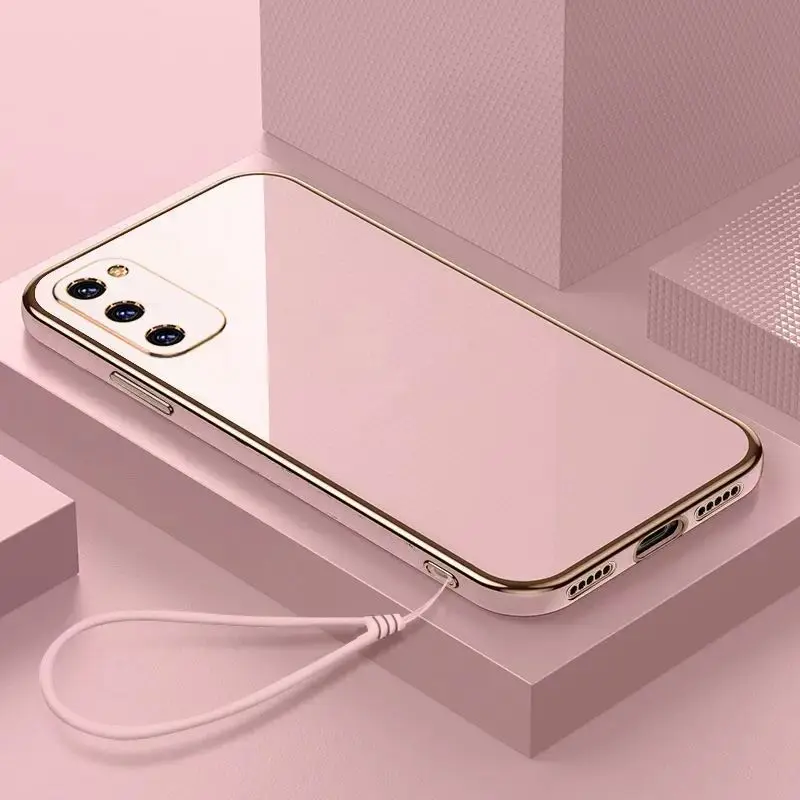 삼성 S20 S20 + 럭셔리 도금 갤럭시 S20 플러스 S20 FE 전화 케이스 충격 방지 소프트 TPU 실리콘 뒷면 커버