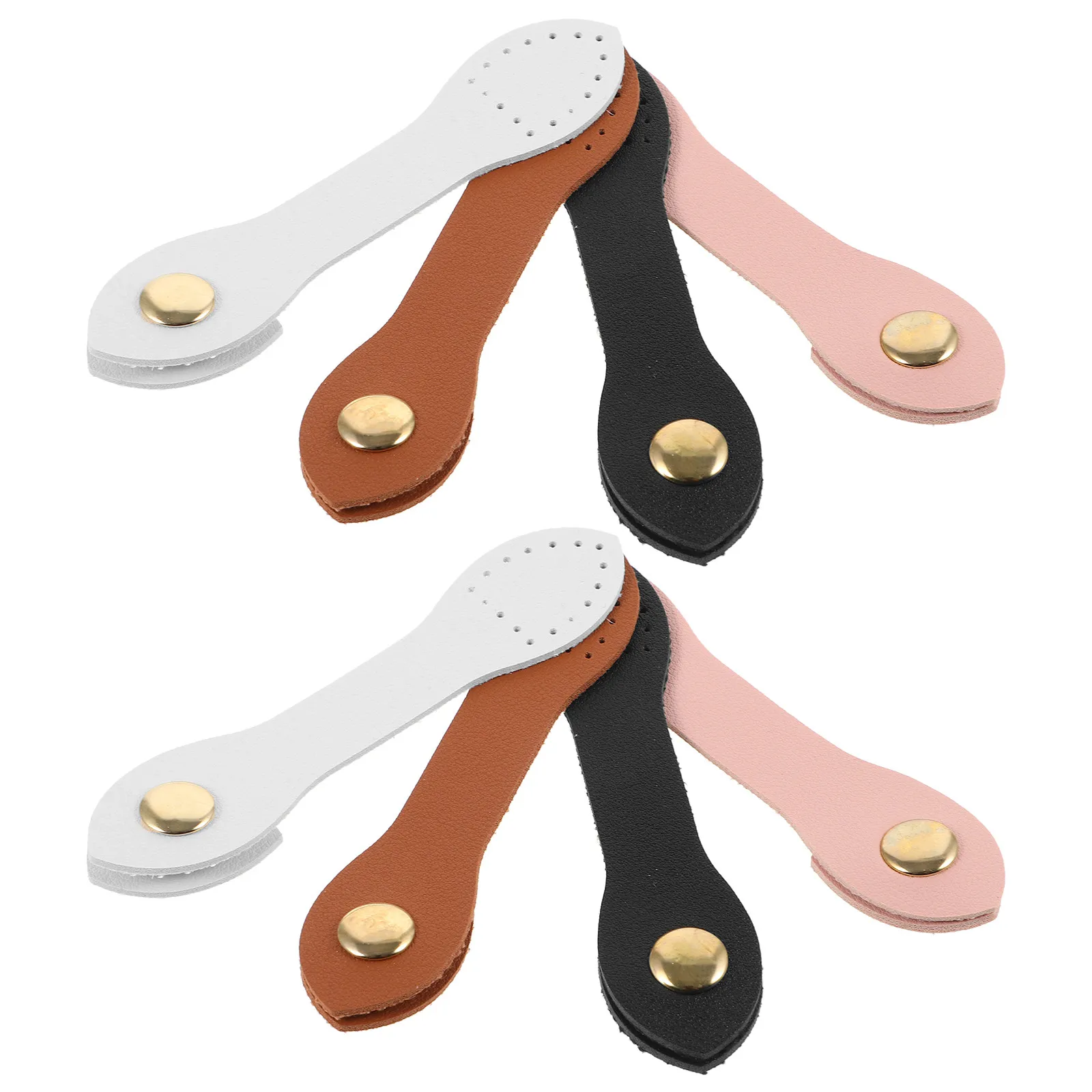 

8Sets Stylish PU Tab Closures with Polished Metal Snap Strong Click Fastening for DIY Tote Bag Crossbody Strap Craft