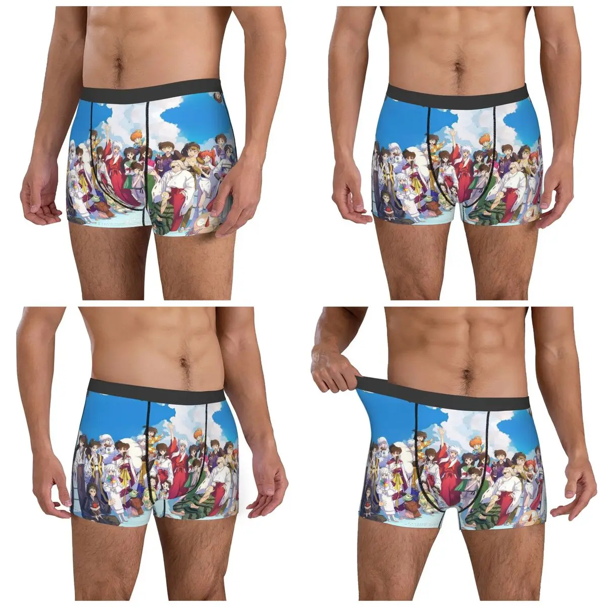 복서 팬티 반바지 이누야샤 애니메이션 팬티 남성용 통풍 속옷 남성 남자친구 선물