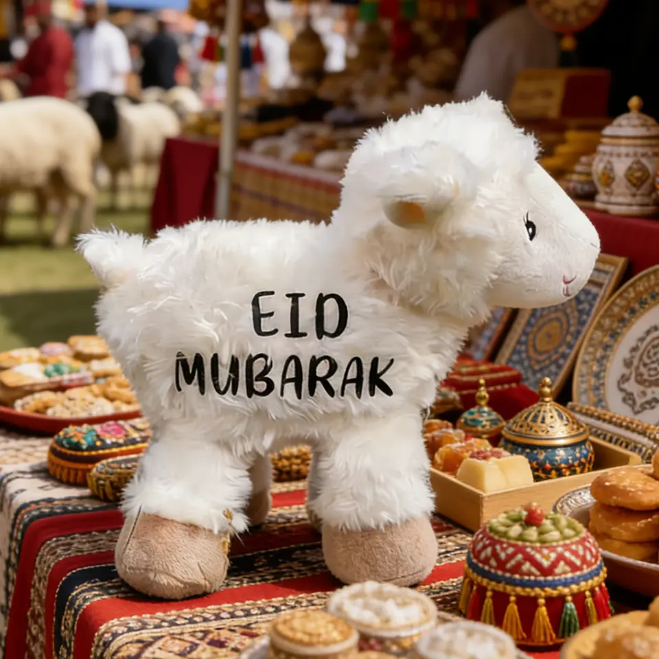 دمية خروف عيد الأضحى هدية عيد مبارك للأطفال إكسسوار إسلامي مسلم وليمة الأضحية ديكور منزلي هدية حج