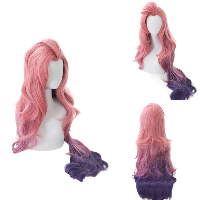 Jeu LOL KDA Seraphine Singerr Cosplay perruque rose violet dégradé ondulé cheveux longs Cosplay Costume Doujin cadeaux