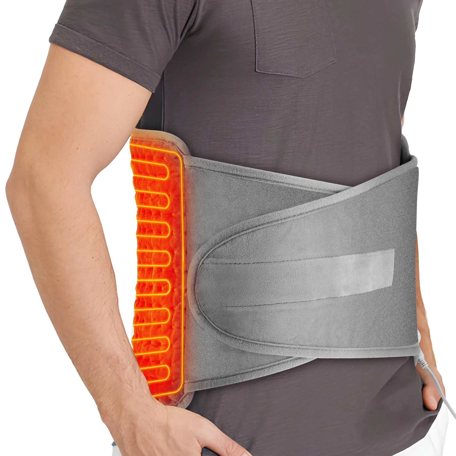 

Portable Heated Waist Brace Support Belt with Adjustable Temperature Warm Back Abdomen Lumbar Support Pad