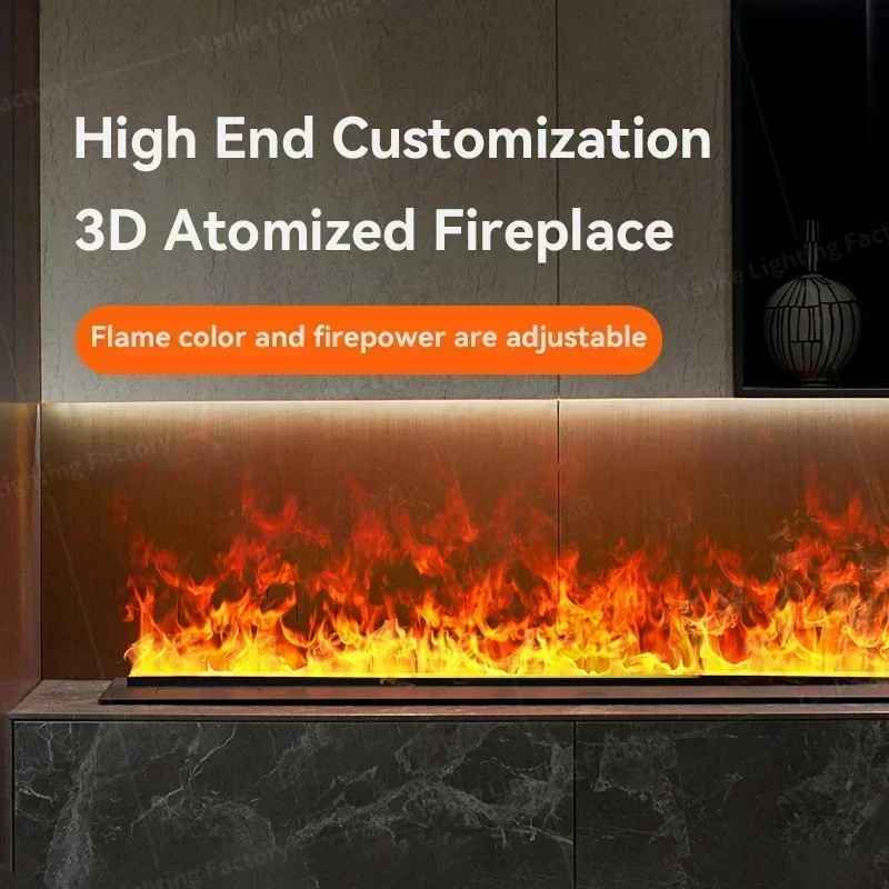 3D Water Vapor Fireplace With Colorful Flame ECO Decorative No Risk Of Fire Mist Intelligent Indoor Electric Atomized Fireplace