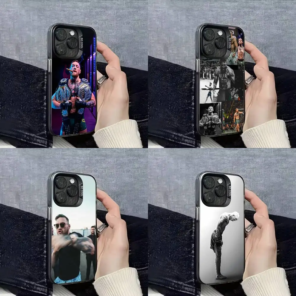 

C-Conor Aura M-Mcgregor Phone Case For iPhone 16,15,14,13,12,11,Mini,Pro,E,SE4,XS,MAX Black Candy Matte Cover
