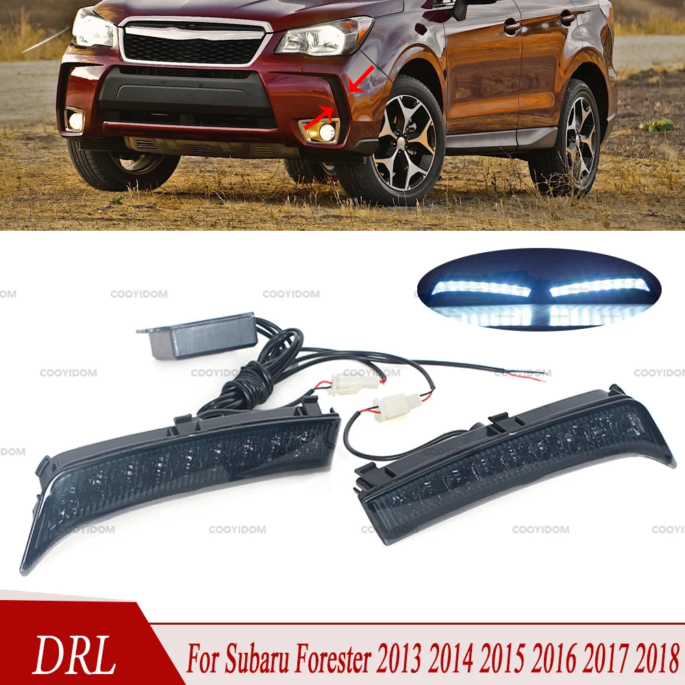 

R-AUTO 1 Pair Daylight Daytime Running Lights Foglights Signal Lamps DRL LED For Subaru Forester 2013 2014 2015 2016 2017 2018