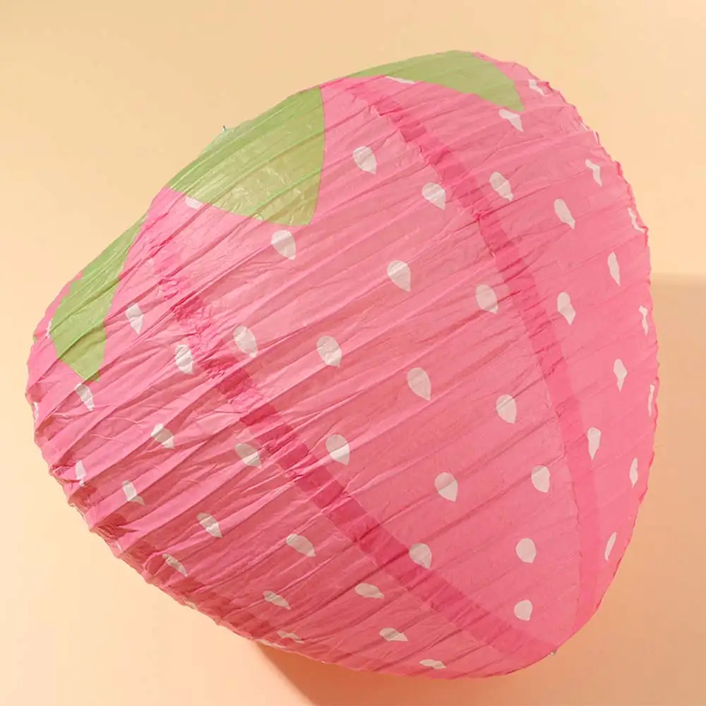 

3D Pink Strawberry Lantern Handheld Fruit Theme Paper Lantern Special-shaped Sweet Cute Hanging Lantern Ball Children's Holidays