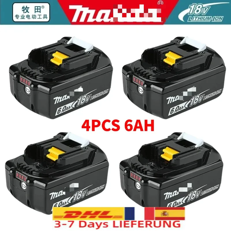 DHL Ship Makita 18V 6.0Ah Rechargeable Power Tool Battery Lithium Ion Replacement LXT Bl1830 BL1860B BL1860 BL1850 DHP482