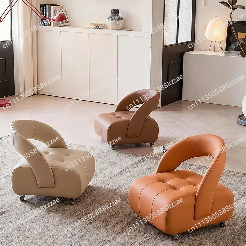 Swivel Chair Small Stool Home Use with Sliding Wheels Sofa Stool Shoe-changing Stool Backrest Chair Shoe Bench New