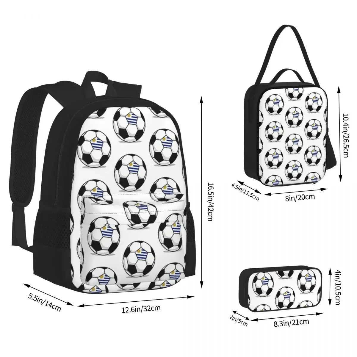 Spanish Football Team Backpacks Boys Girls Bookbag Children School Bags Cartoon Kids Rucksack Lunch Bag Pen Bag Three-Piece Set