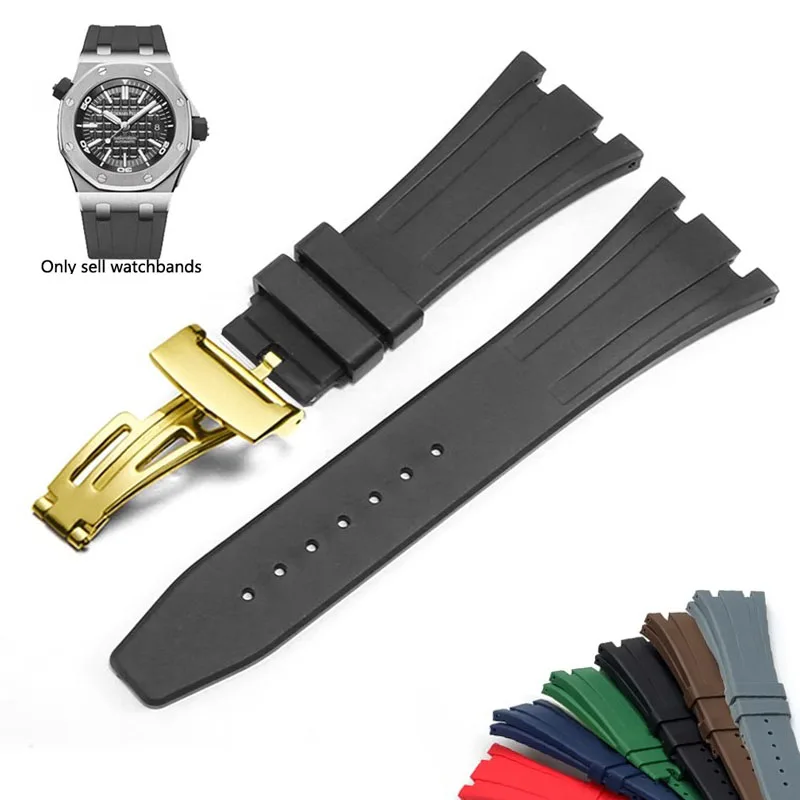 Correas de silicona para reloj AP 15400 15202 15500 15703 26470SO Royal Oak Offshore, pulsera deportiva de goma para hombre