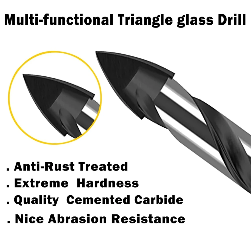 Masonry Drill Bit Set for Glass/Tile/Plastic/Wood/Concrete/Cement/Metal, Professional Carbide Drill Bits,Set (1/8-1/2In)