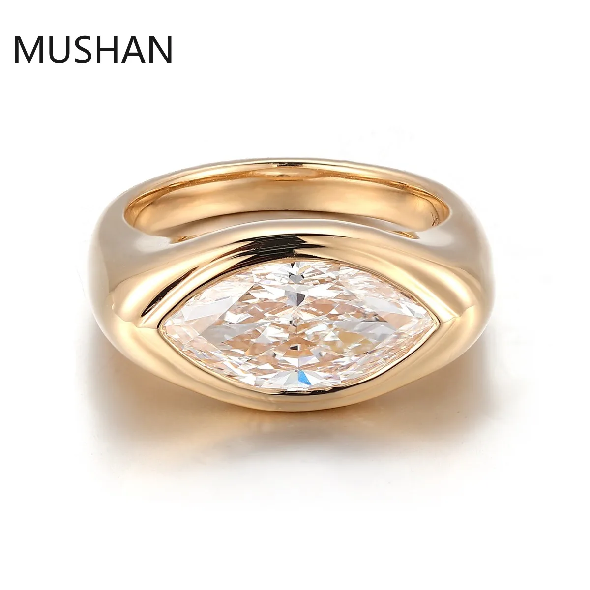 MUSHAN Luxury Custom 14K 18K Gold Rings Band Jewelry With Moissanite Diamond Lab Grown Gemstones Diamond Wedding Ring For Women