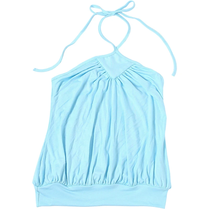 Sisterlinda Modisches Rückenfreies Tanktop für Damen, Sexy Halter-Top mit Bandagen, Gerafftes Patchwork-Design, Einfaches Midnight-Party-Streetwear-Clubtop – Detail 3
