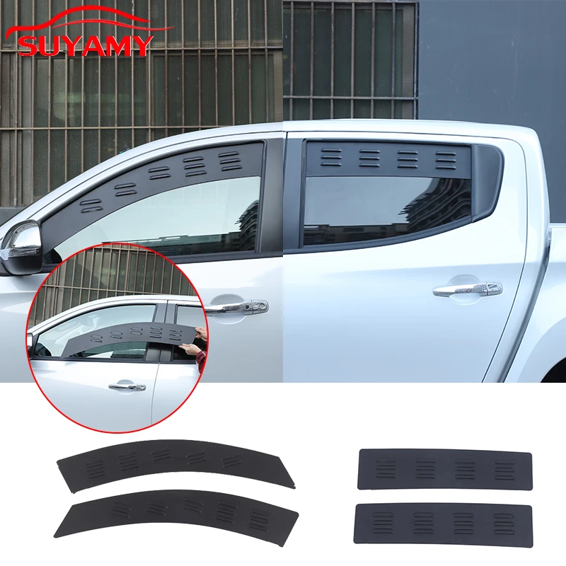 

For Mitsubishi Triton L200 2015-2023 Aluminum Alloy Car Front Door Window Vent Louver Ventilation Shutters Car Accessories